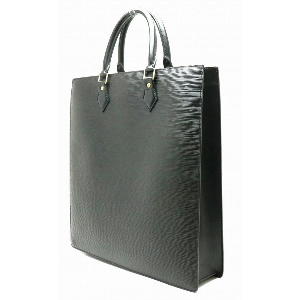 Louis Vuitton Epi Sac Plat Tote Bag Handbag Business Square Noir Black - Picture 2 of 9
